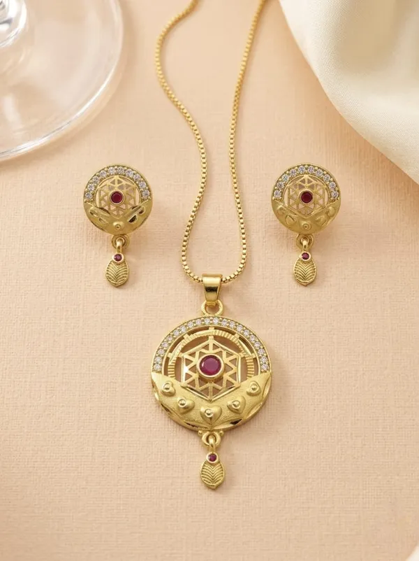 Gold_Brass_Premium_&_Fancy_Design_Pendant_Set_For_Women_&_Girl