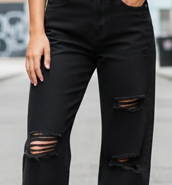 Black_Denim_High_Rise_Relaxed_Straight_Leg_Distressed_Jeans_For_Women