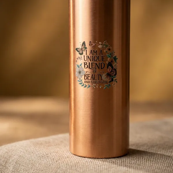 500_Ml_||_900Ml_|_Pure_Copper_Butterfly_Tumbler_And_Motivational_Copper_Bottle_Set_Pack_Of_2