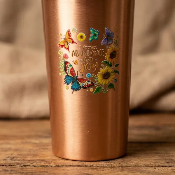 900Ml_||_500_Ml_|_The_Copper_Bloom__And__Butterfly_Collection__Floral_Bottle__And__Sunflower_Tumbler_Set_Pack_Of_2