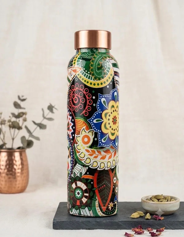 copper_water_Bottle_Meena_Printed_Florals_Design_900_ML_Bottle_