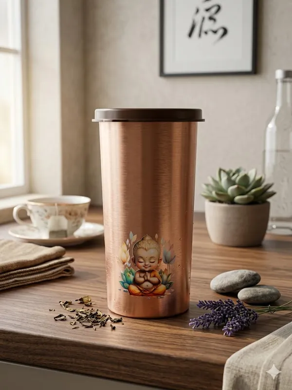 500_Ml_|_Copper_Travel_Tumbler_With_Meditating_Buddha_Design