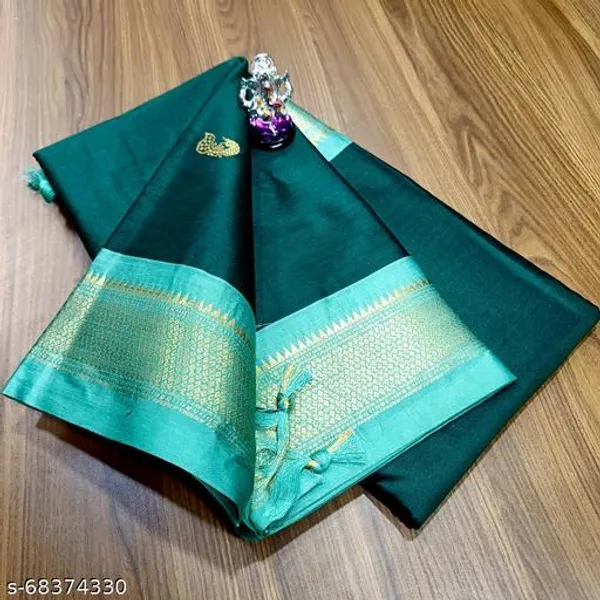Green_Cotton_Silk_Traditional_Saree_With_Running_Blouse_For_Women