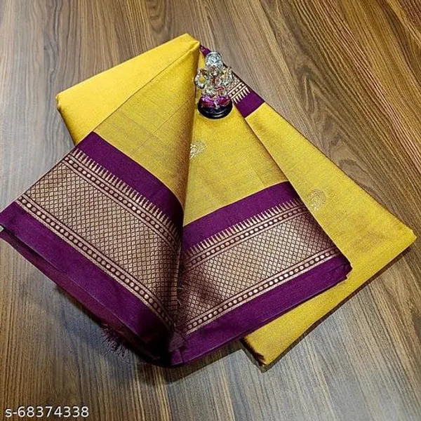 Olive_Green_Cotton_Silk_Traditional_Saree_With_Running_Blouse_For_Women
