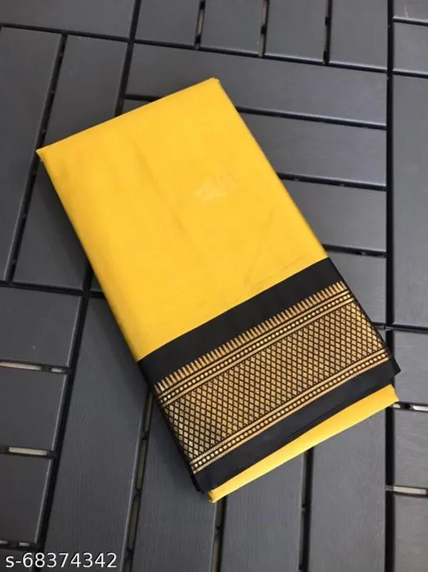 Yellow_Cotton_Silk_Traditional_Saree_With_Running_Blouse_For_Women