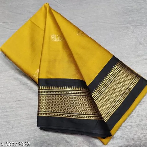 Yellow_Cotton_Silk_Traditional_Saree_With_Running_Blouse_For_Women