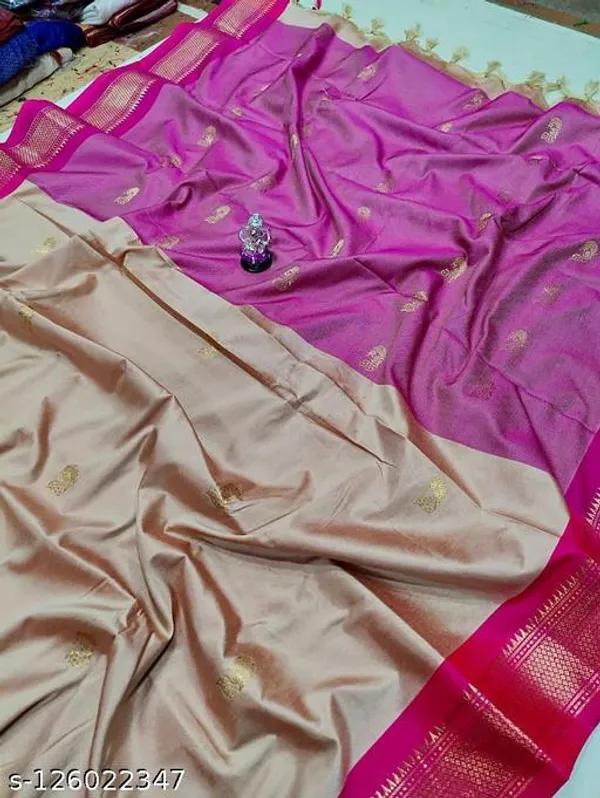Golden_Cotton_Silk_Traditional_Saree_With_Running_Blouse_For_Women