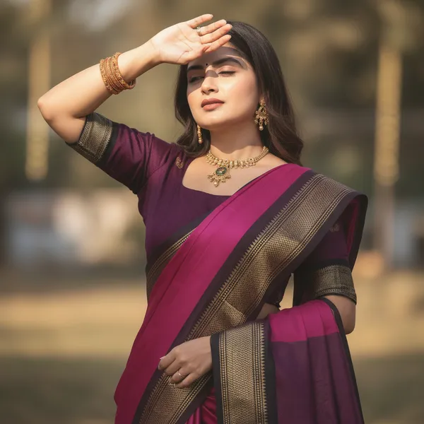 Rani_Pink_Cotton_Silk_Traditional_Saree_With_Running_Blouse_For_Women