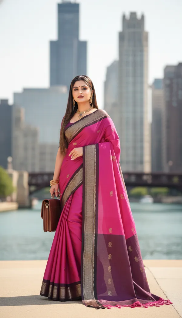 Rani_Pink_Cotton_Silk_Traditional_Saree_With_Running_Blouse_For_Women