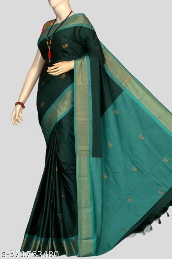 Green_Cotton_Silk_Traditional_Saree_With_Running_Blouse_For_Women