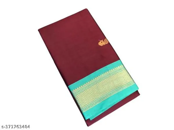 Marron_Cotton_Silk_Traditional_Saree_With_Running_Blouse_For_Women