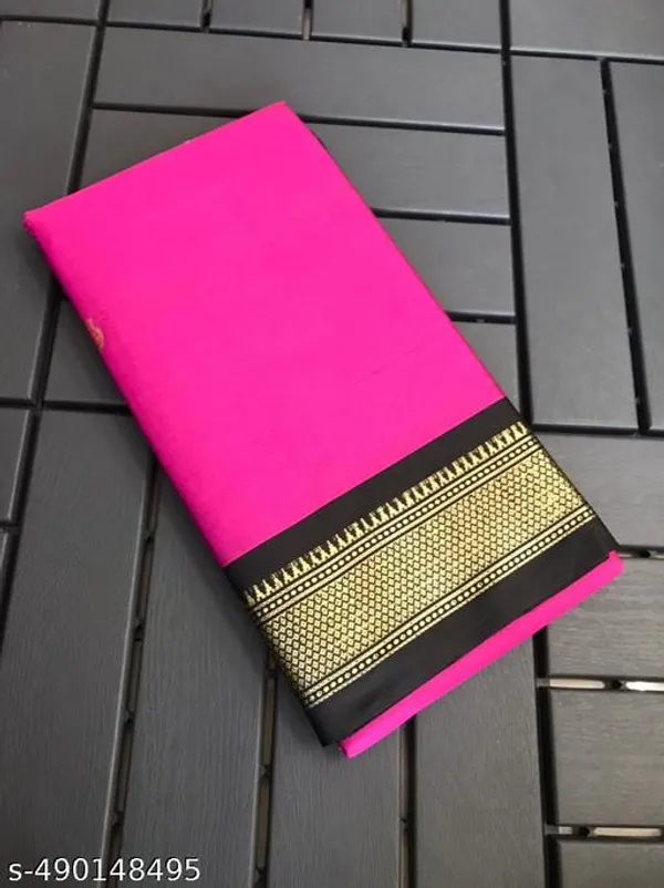 Rani_Pink_Cotton_Silk_Traditional_Saree_With_Running_Blouse_For_Women