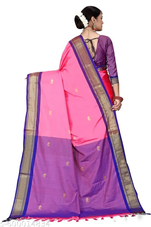 Pink_Cotton_Silk_Traditional_Saree_With_Running_Blouse_For_Women