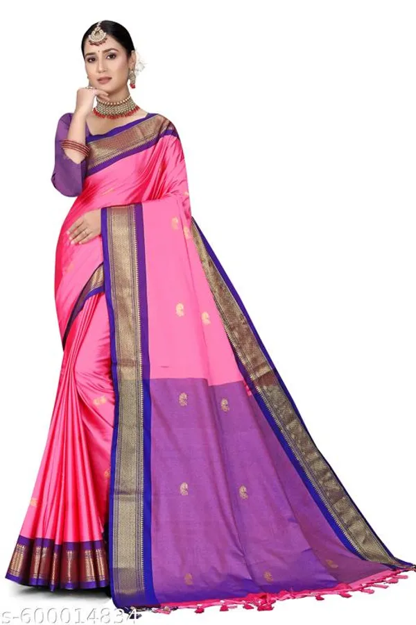 Pink_Cotton_Silk_Traditional_Saree_With_Running_Blouse_For_Women