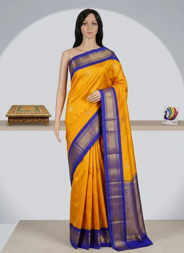 Yellow_Cotton_Silk_Traditional_Saree_With_Running_Blouse_For_Women