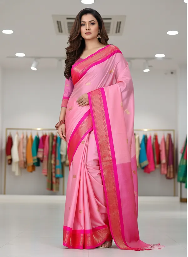 Light_Pink_Cotton_Silk_Traditional_Saree_With_Running_Blouse_For_Women
