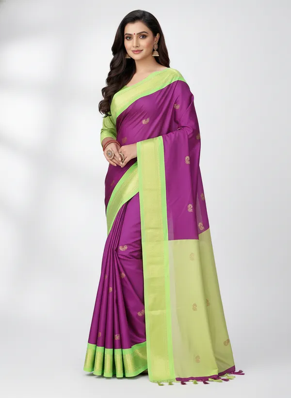 Purple_Cotton_Silk_Traditional_Saree_With_Running_Blouse_For_Women