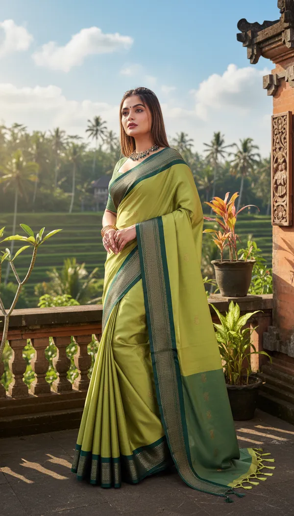 Light_Green_Cotton_Silk_Traditional_Saree_With_Running_Blouse_For_Women