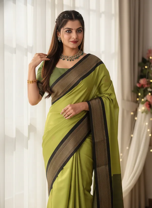 Pista_Green_Cotton_Silk_Traditional_Saree_With_Running_Blouse_For_Women