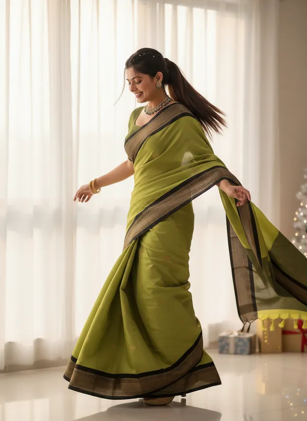 Pista_Green_Cotton_Silk_Traditional_Saree_With_Running_Blouse_For_Women
