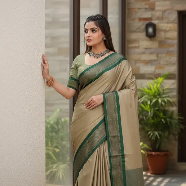 Dark_Beige_Cotton_Silk_Traditional_Saree_With_Running_Blouse_For_Women