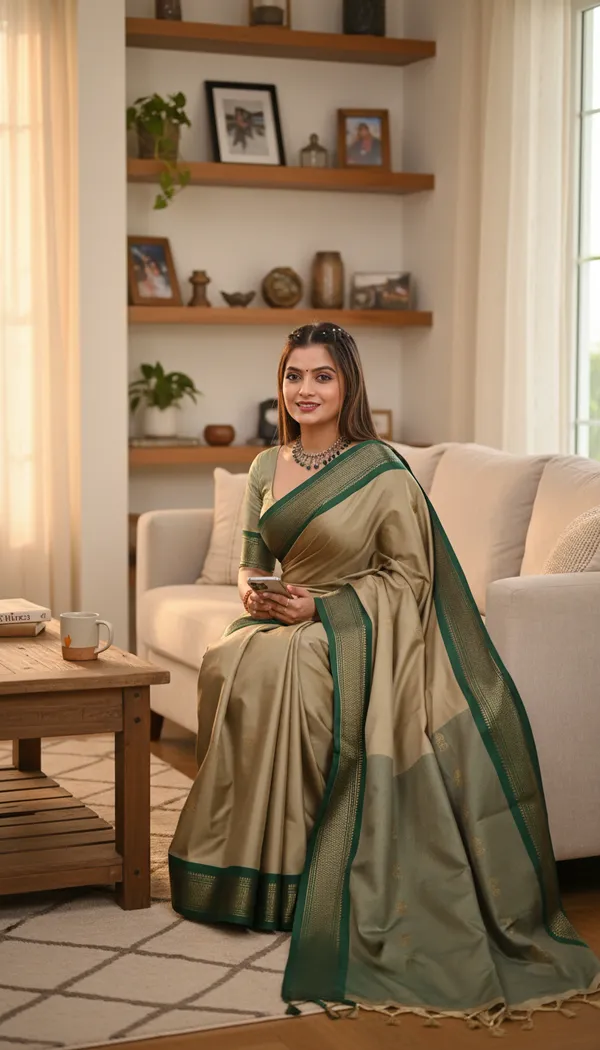 Dark_Beige_Cotton_Silk_Traditional_Saree_With_Running_Blouse_For_Women