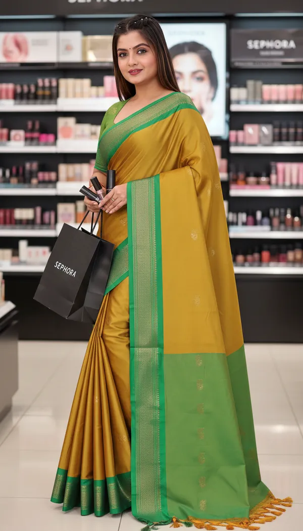 Gold_Cotton_Silk_Traditional_Saree_With_Running_Blouse_For_Women