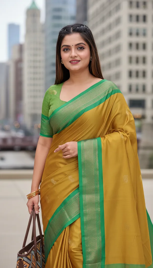 Gold_Cotton_Silk_Traditional_Saree_With_Running_Blouse_For_Women