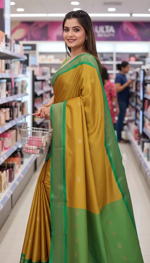 Gold_Cotton_Silk_Traditional_Saree_With_Running_Blouse_For_Women