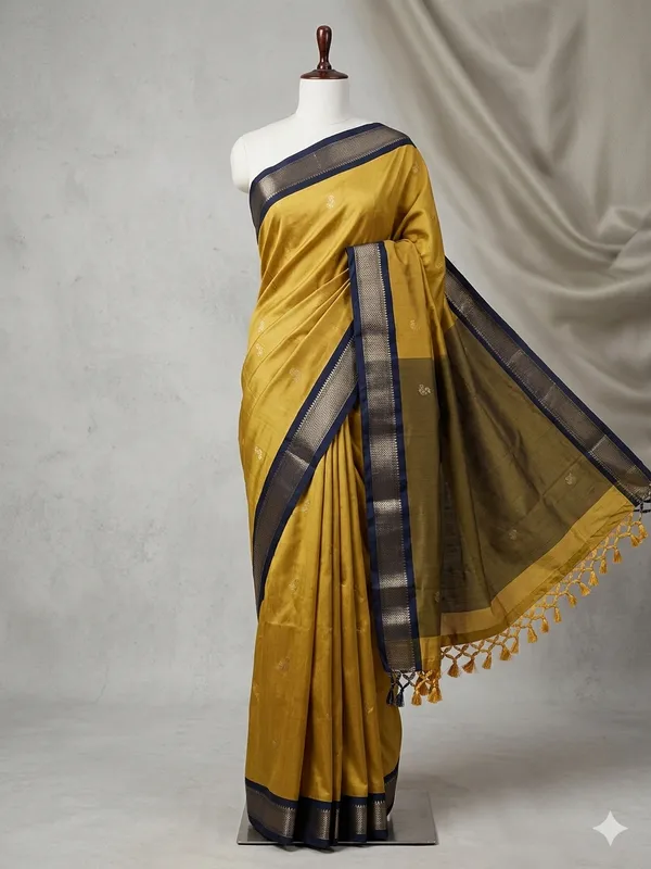 Yellow_Cotton_Silk_Traditional_Saree_With_Running_Blouse_For_Women