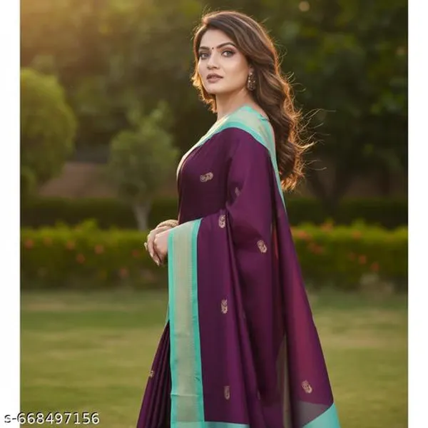 Brown_Cotton_Silk_Traditional_Saree_With_Running_Blouse_For_Women