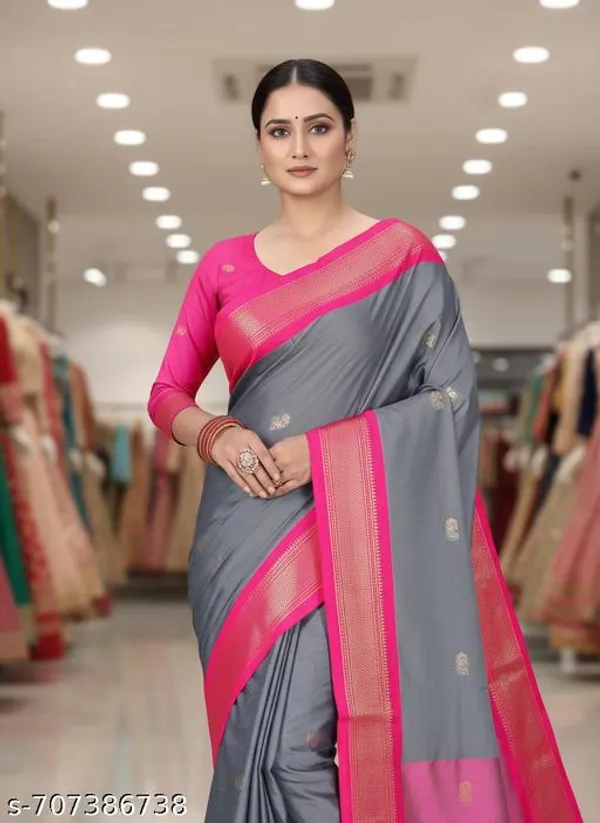 Grey_Cotton_Silk_Traditional_Saree_With_Running_Blouse_For_Women