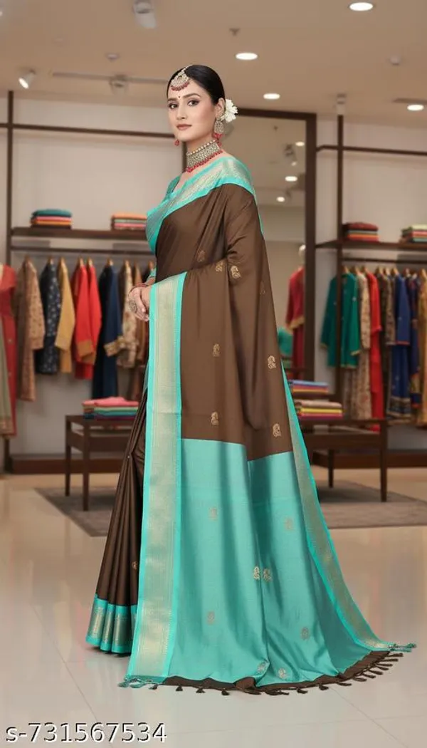 Brown_Cotton_Silk_Traditional_Saree_With_Running_Blouse_For_Women
