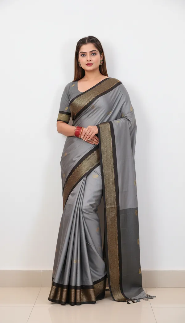 Grey_Cotton_Silk_Traditional_Saree_With_Running_Blouse_For_Women