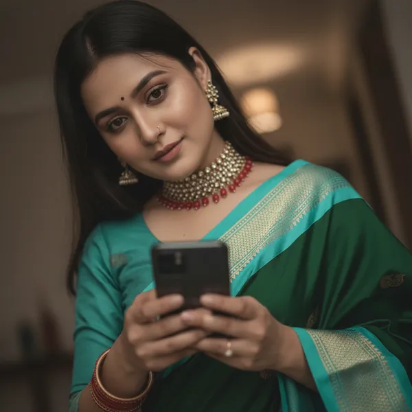 Bottle_Green_Cotton_Silk_Traditional_Saree_With_Running_Blouse_For_Women
