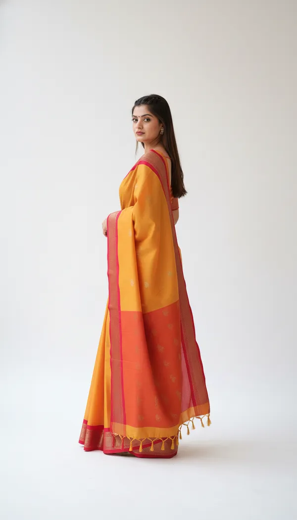 Mustard_Yellow_Cotton_Silk_Traditional_Saree_With_Running_Blouse_For_Women