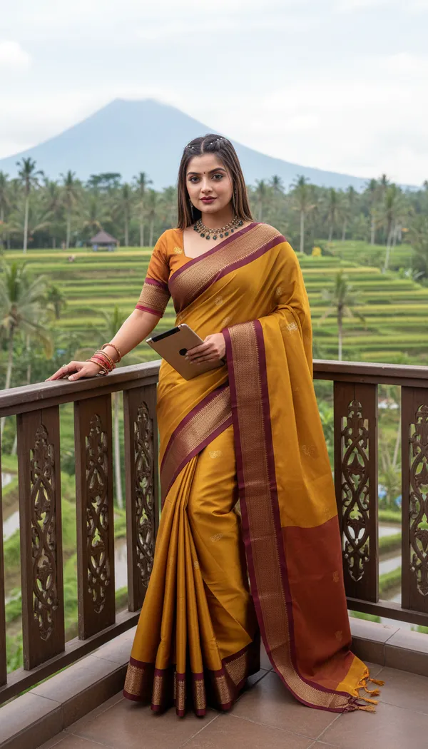 Mustard_Yellow_Cotton_Silk_Traditional_Saree_With_Running_Blouse_For_Women