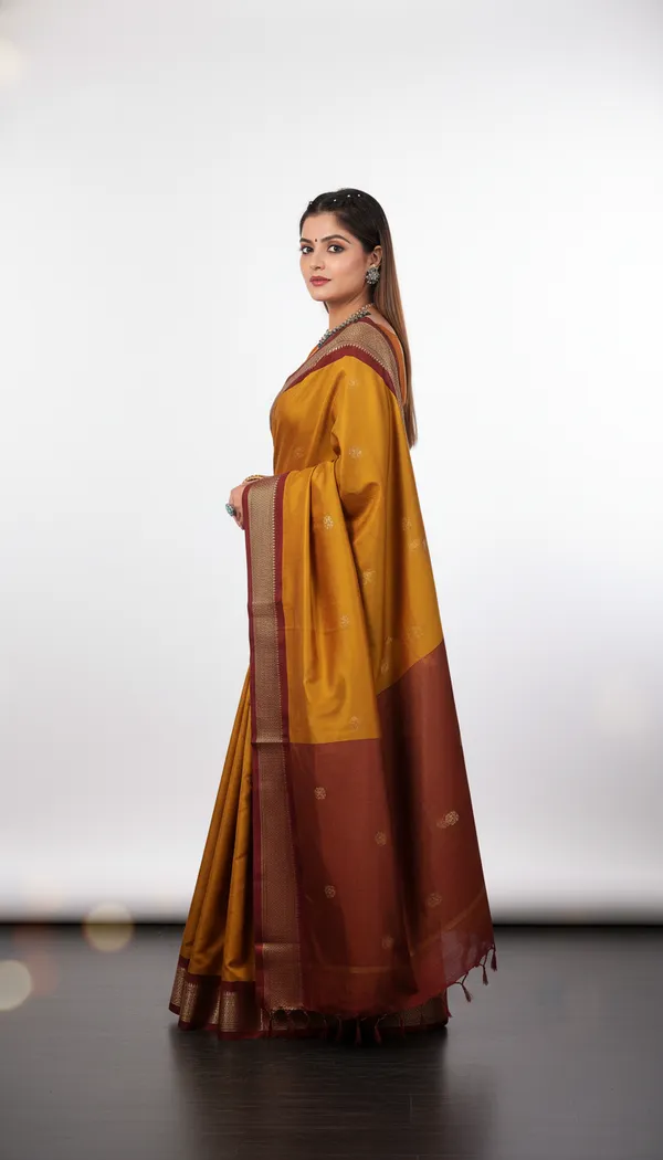 Mustard_Yellow_Cotton_Silk_Traditional_Saree_With_Running_Blouse_For_Women