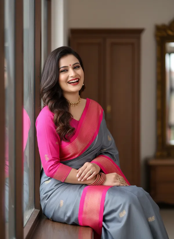 Grey_And_Pink_Cotton_Silk_Traditional_Saree_With_Running_Blouse_For_Women