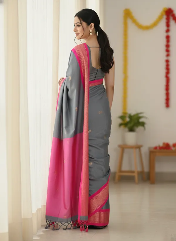 Grey_And_Pink_Cotton_Silk_Traditional_Saree_With_Running_Blouse_For_Women