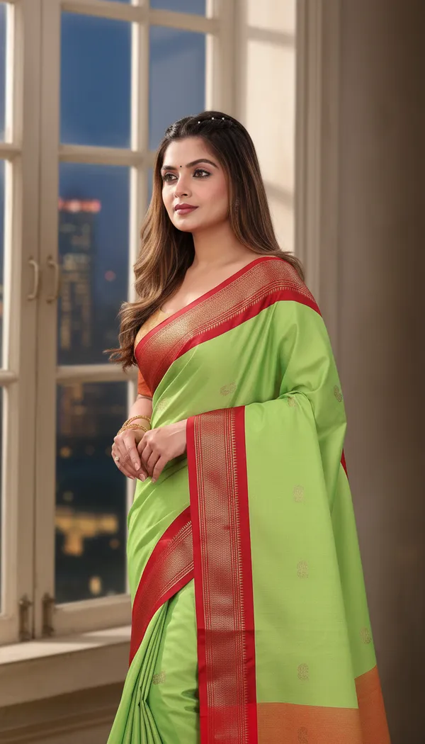 Light_Green_Cotton_Silk_Traditional_Saree_With_Running_Blouse_For_Women