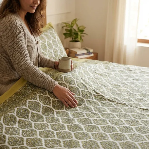 Premium_Cotton_Bed_Cover_Set_With_Geometric_Pattern_-_King_Size_With_2_Pillow_Covers