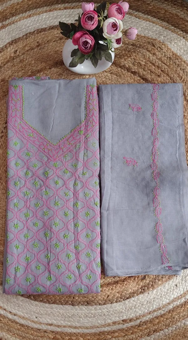 Elegant_Soft_Grey_Chikankari_Full_Jaal_Work_Unstitched_Suit_Material_With_Cotton_Dupatta