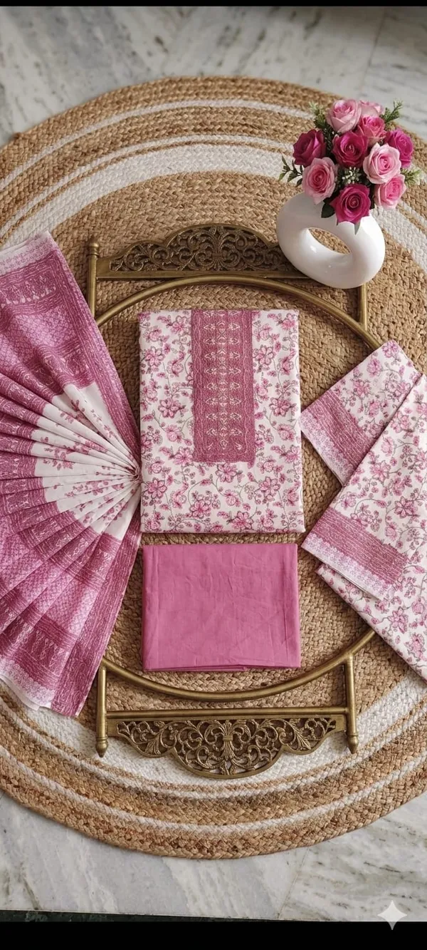 Floral_Elegance_pink_Unstitched_Suit_Material_with_Cotton_Dupatta