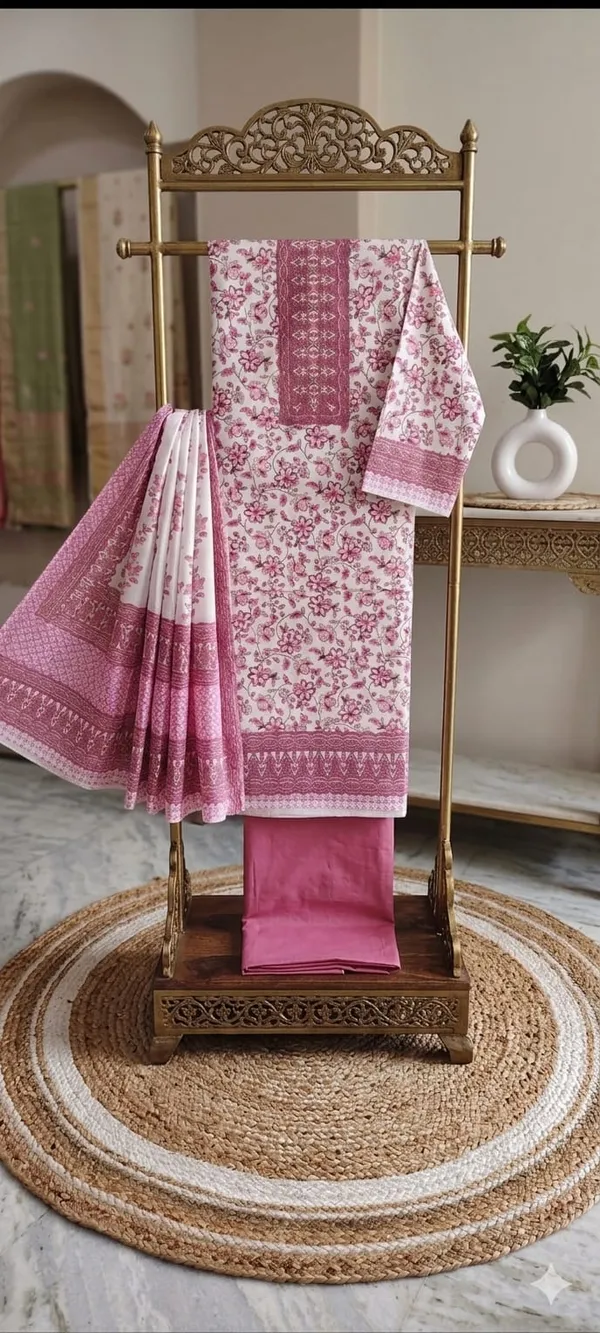 Floral_Elegance_pink_Unstitched_Suit_Material_with_Cotton_Dupatta