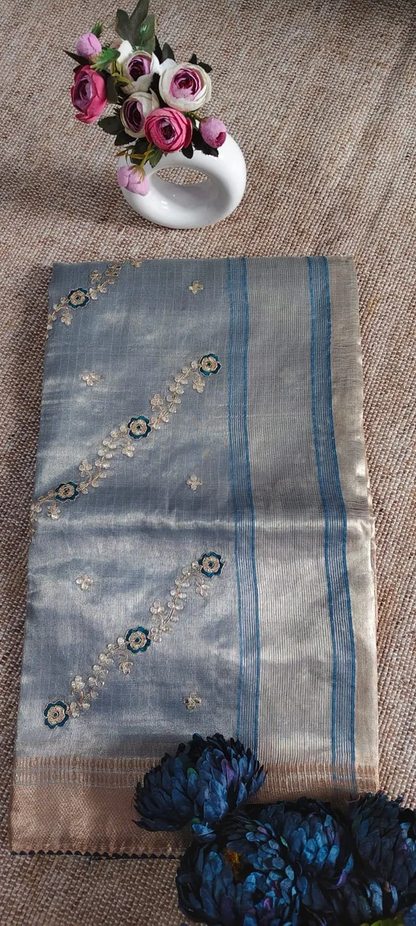 Grey_Tissue_Saree_With_Gota_Patti_Double_Toned