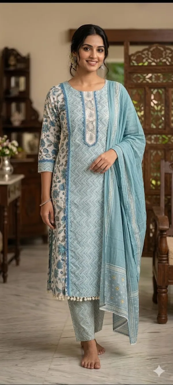 Turquoise_Blue_Zigzag_Embroidered_Unstitched_Suit_Material_With_Dupatta