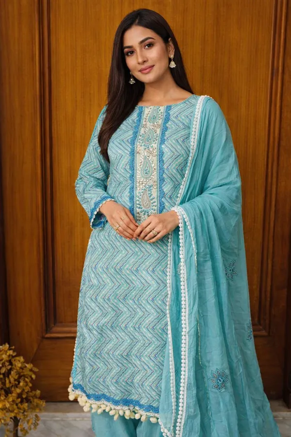 Turquoise_Blue_Zigzag_Embroidered_Unstitched_Suit_Material_With_Dupatta