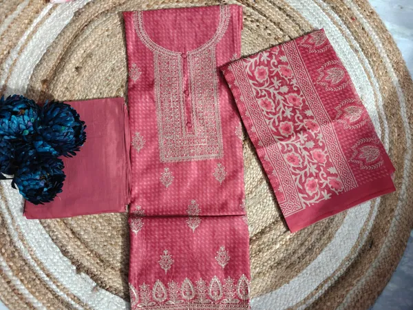 Pink_Embroidered_Unstitched_Chanderi_Unstitched_Suit_Material_With_Musin_Dupatta