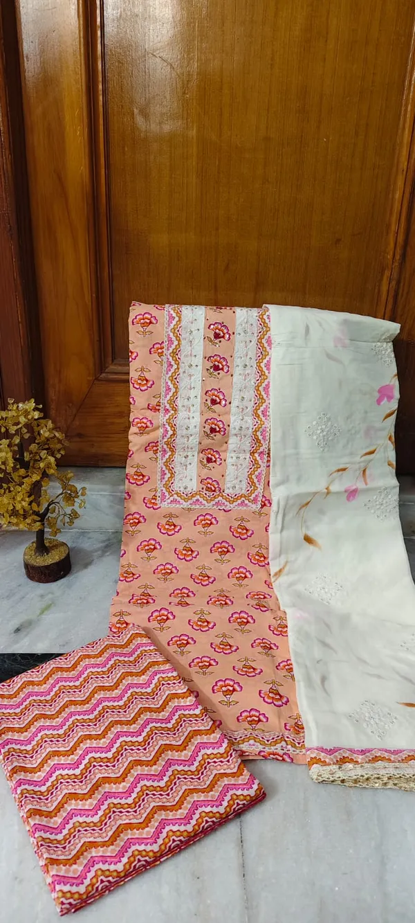 Unstitched_Ethnic_Cotton_Unstitched_Suit_Material_With_Embroidered_Dupatta_-_Peach_And_White